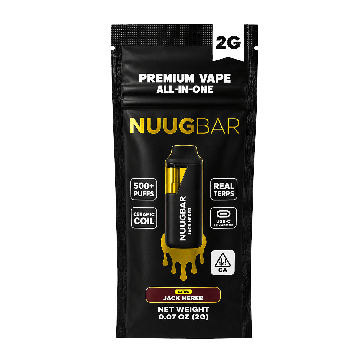 Jack Herer NUUG BAR THC & THCA vape