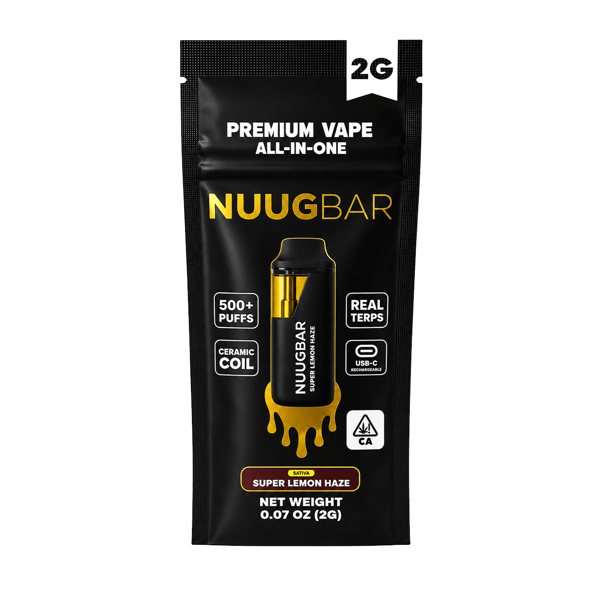Super Lemon Haze NUUG BAR THC & THCA vape